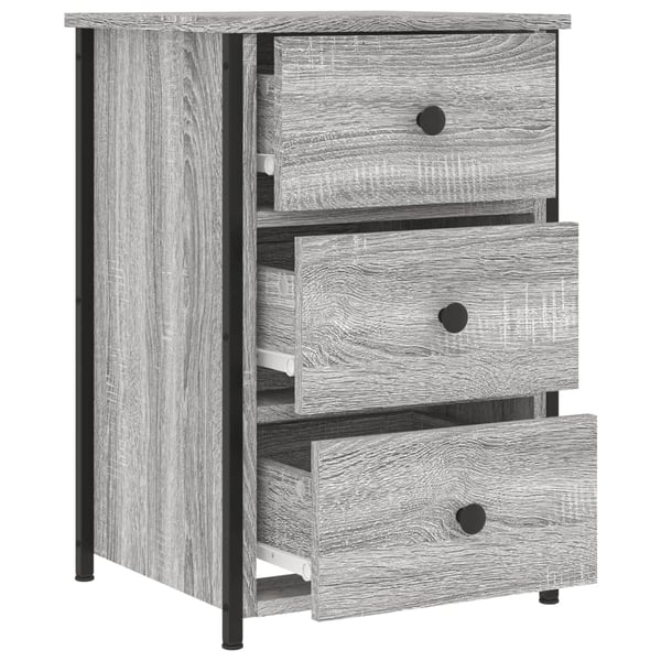 vidaXL Nattbord 2 stk grå sonoma 40x36x60 cm konstruert tre