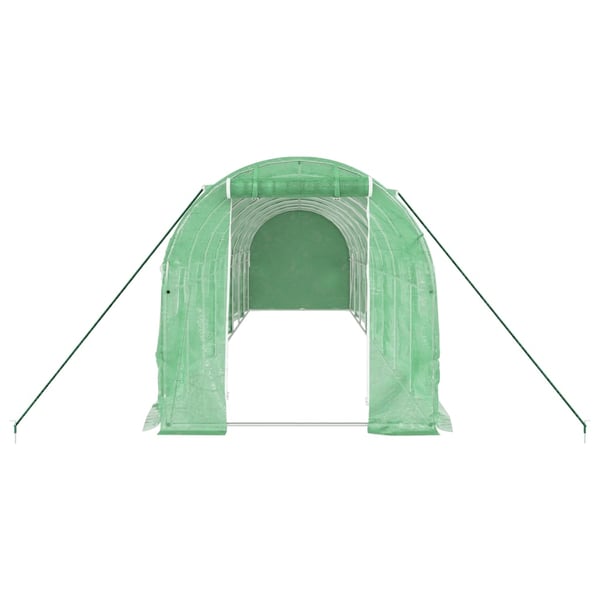 vidaXL drivhus med stålstel 16 m² 8x2x2 m grøn