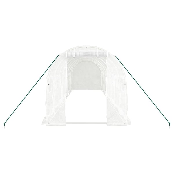 vidaXL drivhus med stålstel 16 m² 8x2x2 m hvid