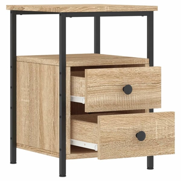 vidaXL Nattbord 2 stk sonoma eik 34x35,5x50 cm konstruert tre