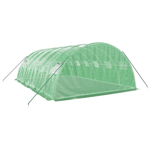 vidaXL drivhus med stålstel 24 m² 6x4x2 m grøn