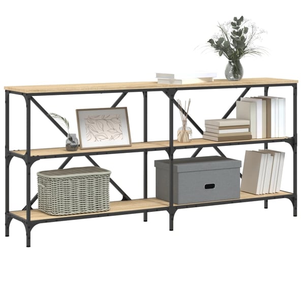 vidaXL Salongbord sonoma eik 160x30x75 cm konstruert tre og jern