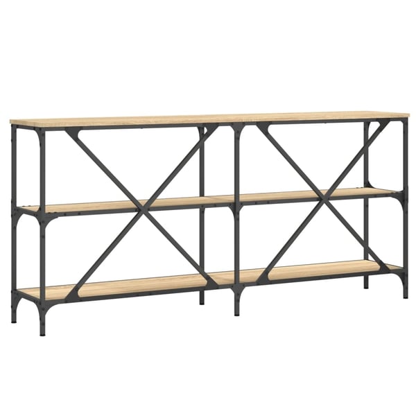 vidaXL Salongbord sonoma eik 160x30x75 cm konstruert tre og jern