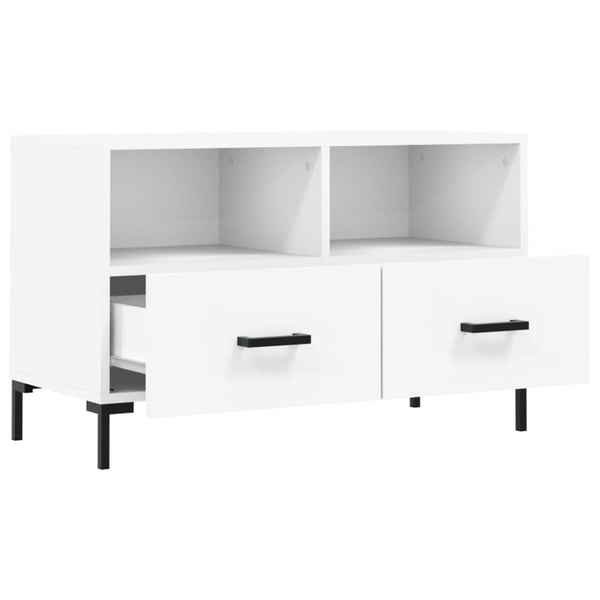 vidaXL TV-benk hvit 80x36x50 cm konstruert tre