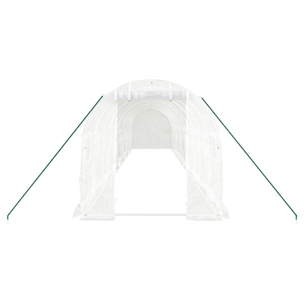 vidaXL drivhus med stålstel 24 m² 12x2x2 m hvid