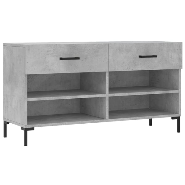 vidaXL Skobenk betonggrå 102x35x55 cm konstruert tre