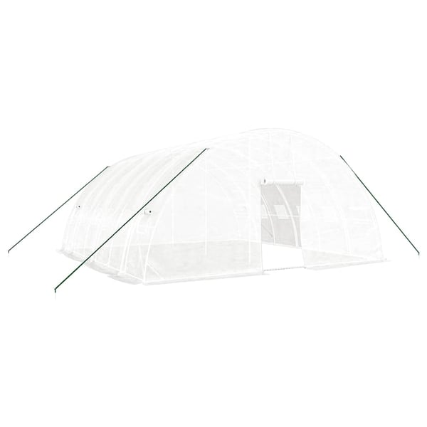 vidaXL drivhus med stålstel 36 m² 6x6x2,85 m hvid