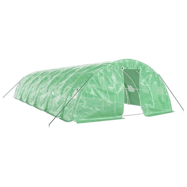 vidaXL drivhus med stålstel 60 m² 12x5x2,3 m grøn