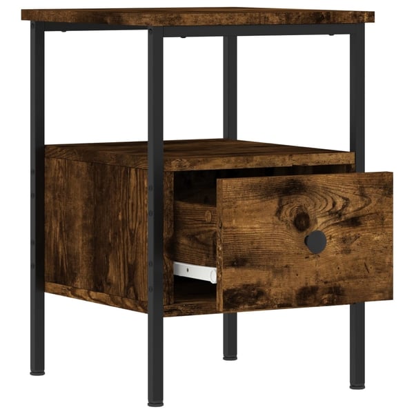vidaXL Nattbord 2 stk røkt eik 34x36x50 cm konstruert tre