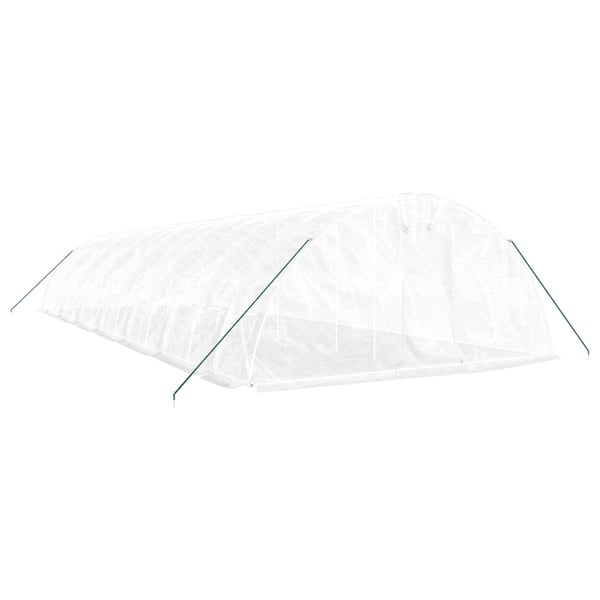 vidaXL Kasvihuone teräsrungolla valkoinen 70 m² 14x5x2,3 m