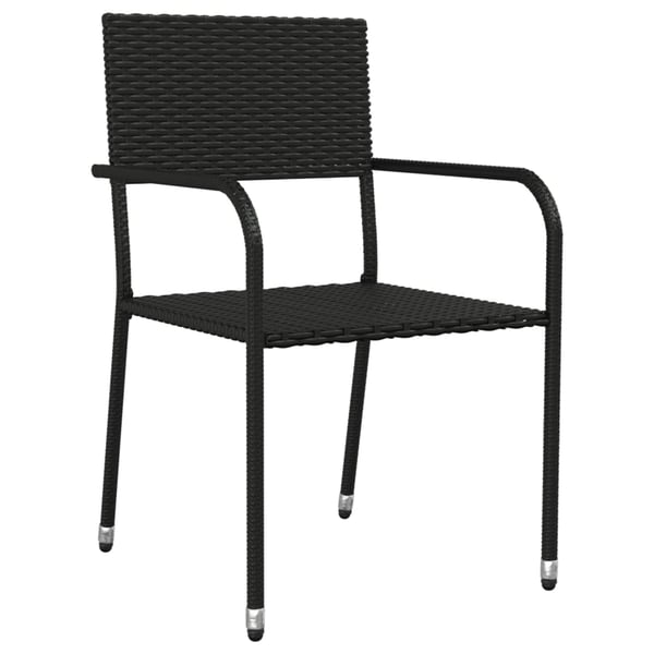 vidaXL spisebordssæt til haven 3 dele polyrattan og stål sort