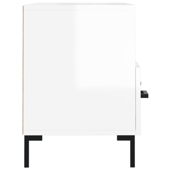 vidaXL TV-benk høyglans hvit 80x36x50 cm konstruert tre