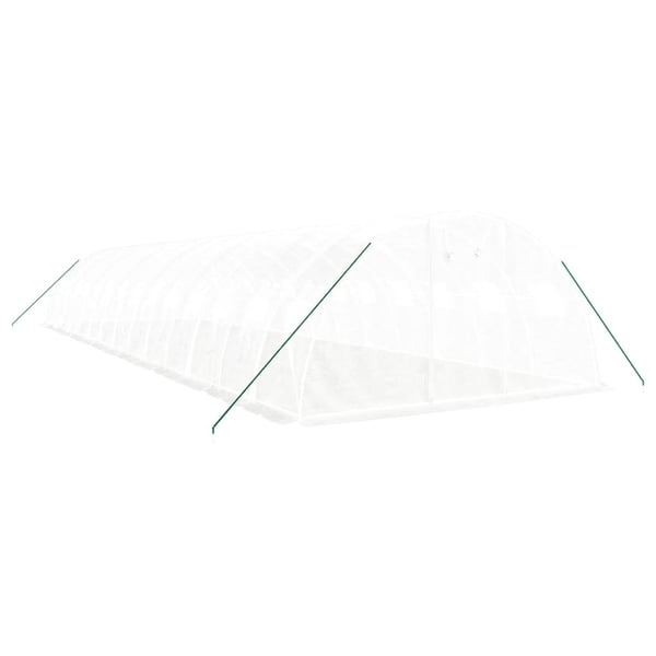 vidaXL drivhus med stålstel 56 m² 14x4x2 m hvid