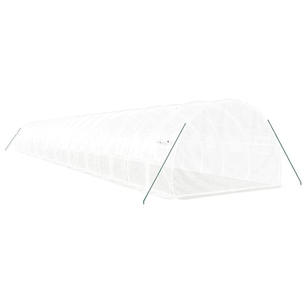 vidaXL drivhus med stålstel 60 m² 20x3x2 m hvid