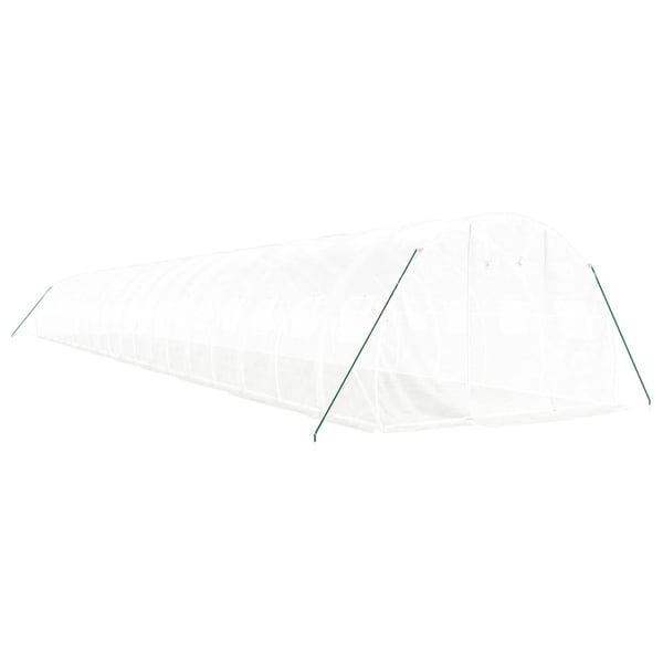 vidaXL drivhus med stålstel 60 m² 20x3x2 m hvid