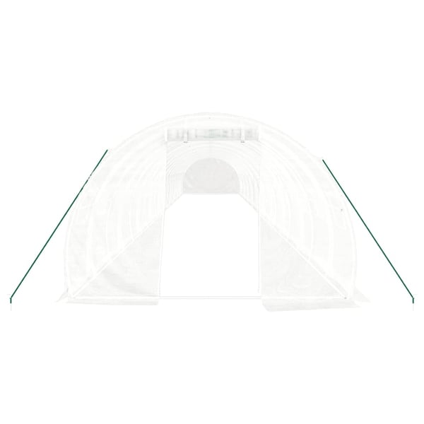 vidaXL drivhus med stålstel 60 m² 20x3x2 m hvid