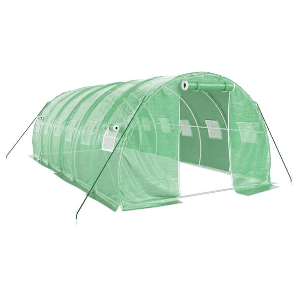 vidaXL Växthus med stålram grön 18 m² 6x3x2 m