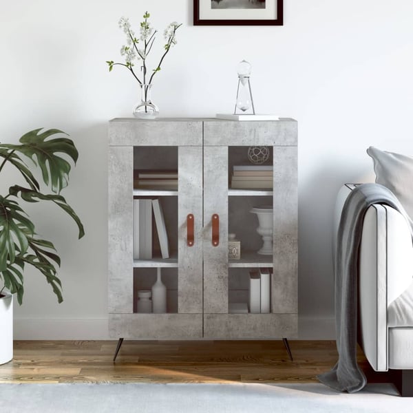 vidaXL Skjenk betonggrå 69,5x34x90 cm konstruert tre