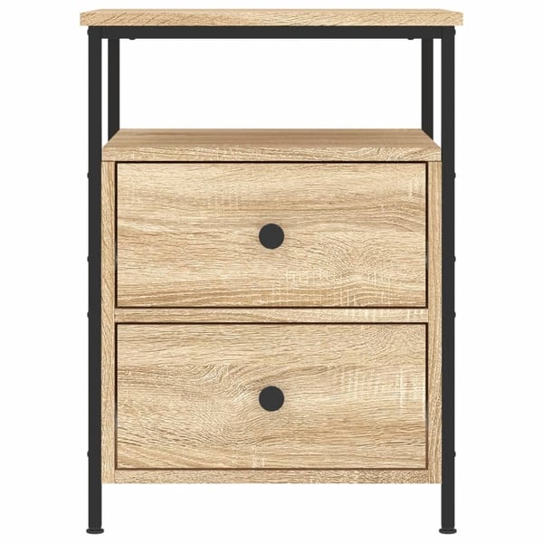 vidaXL sengeborde 2 stk. 44x45x60 cm konstrueret træ sonoma-eg