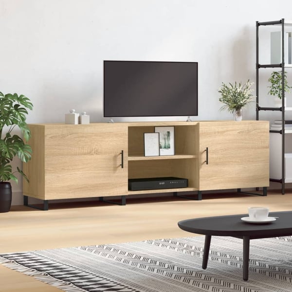 vidaXL tv-bord 150x30x50 cm konstrueret træ sonoma-eg