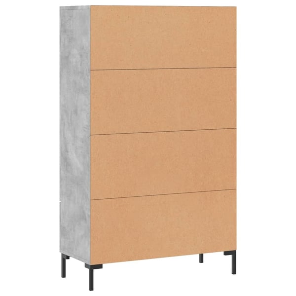 vidaXL Highboard betonggrå 69,5x31x115 cm konstruert tre