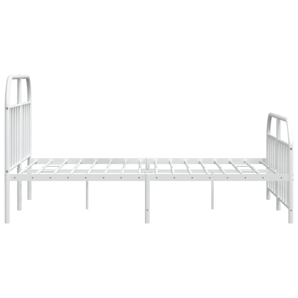 vidaXL Sengeramme i metall med hode- og fotgavl hvit 140x200 cm
