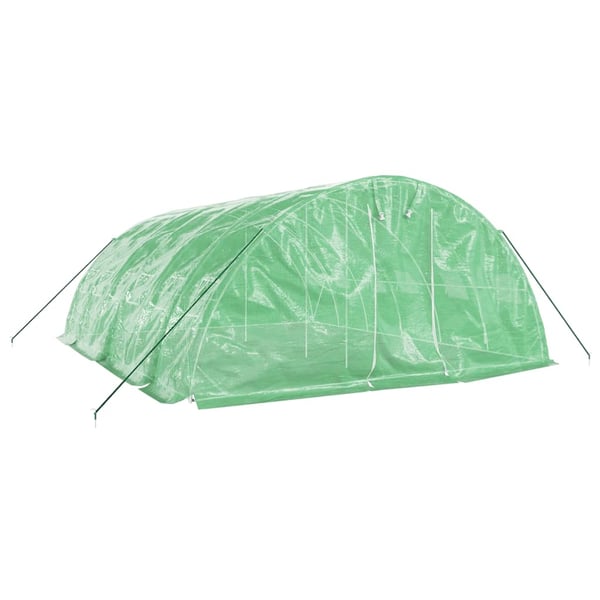 vidaXL drivhus med stålstel 30 m² 6x5x2,3 m grøn