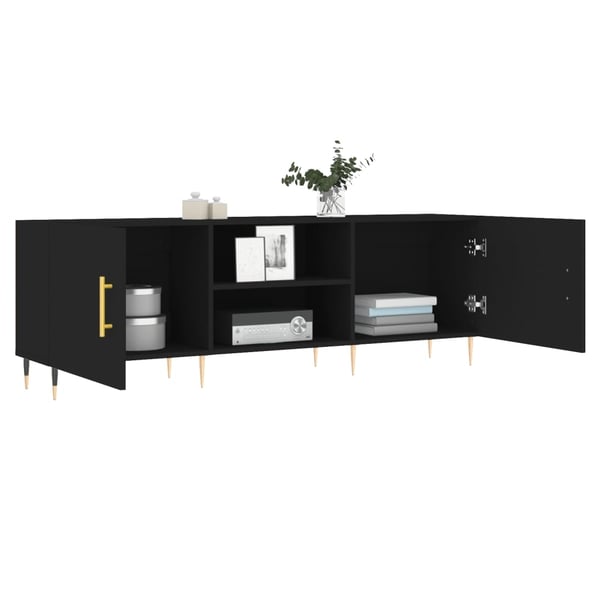 vidaXL tv-bord 150x30x50 cm konstrueret træ sort
