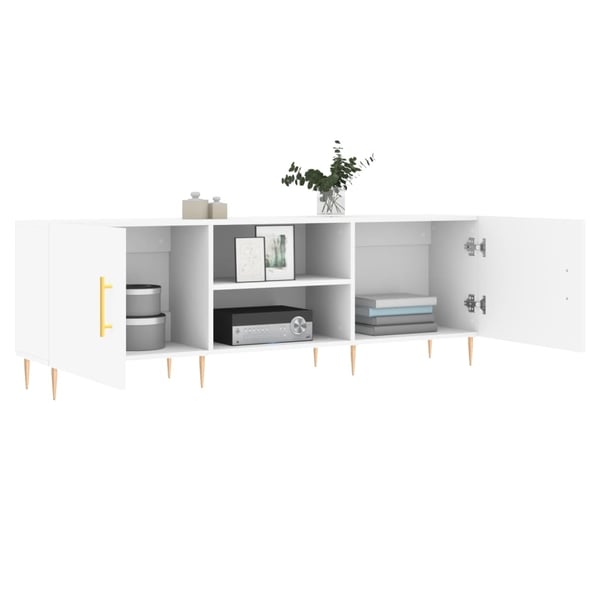 vidaXL TV-benk hvit 150x30x50 cm konstruert tre