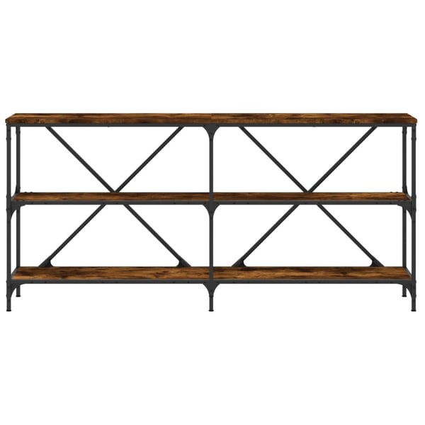 vidaXL Salongbord røkt eik 160x30x75 cm konstruert tre og jern