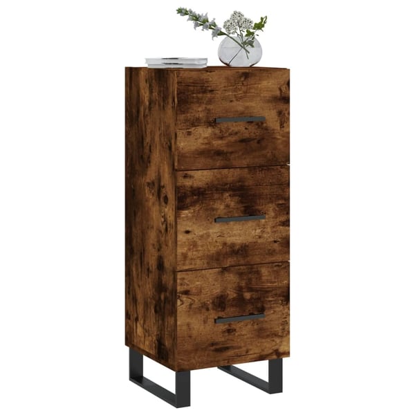 vidaXL Skjenk røkt eik 34,5x34x90 cm konstruert tre