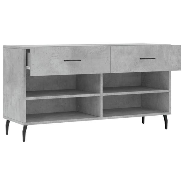vidaXL Skobenk betonggrå 102x35x55 cm konstruert tre