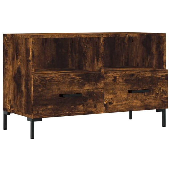 vidaXL TV-benk røkt eik 80x36x50 cm konstruert tre