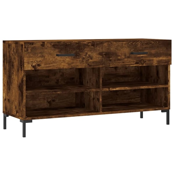vidaXL Skobenk røkt eik 102x35x55 cm konstruert tre