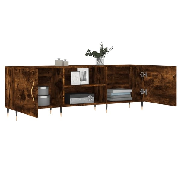 vidaXL TV-benk røkt eik 150x30x50 cm konstruert tre