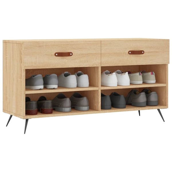 vidaXL Skoskap sonoma eik 102x35x55 cm konstruert tre