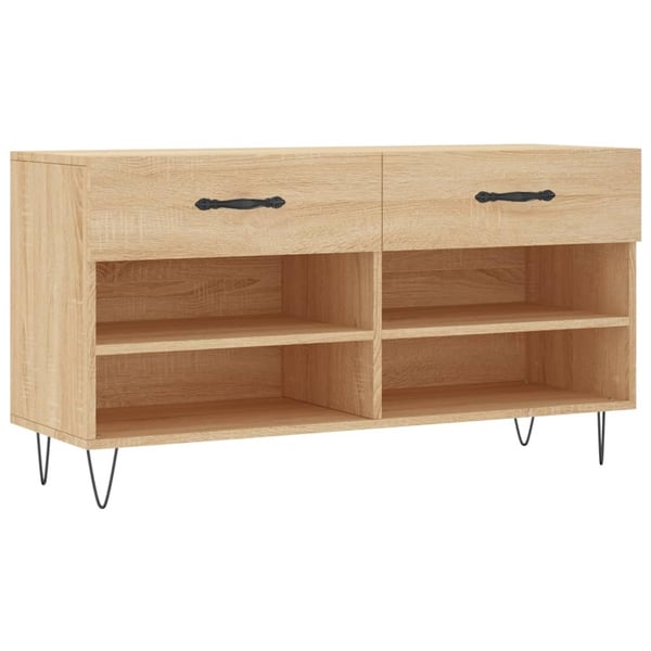 vidaXL Skoskap sonoma eik 102x35x55 cm konstruert tre
