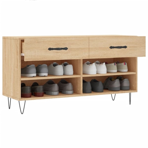 vidaXL Skoskap sonoma eik 102x35x55 cm konstruert tre