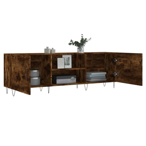 vidaXL TV-benk røkt eik 150x30x50 cm konstruert tre