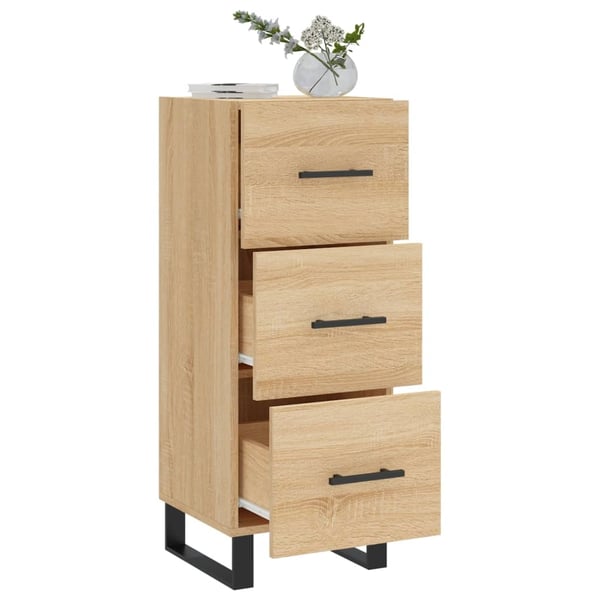 vidaXL Skjenk sonoma eik 34,5x34x90 cm konstruert tre