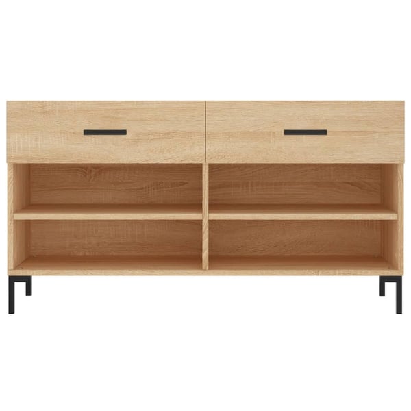 vidaXL Skobänk sonoma-ek 102x35x55 cm konstruerat trä