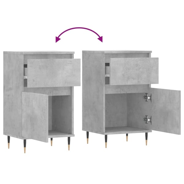 vidaXL Skjenk betonggrå 40x35x70 cm konstruert tre