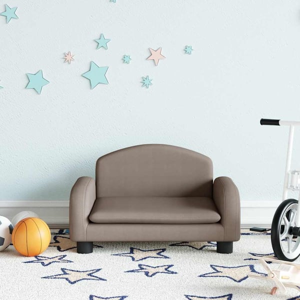 vidaXL sofa til børn 50x40x30 cm stof gråbrun