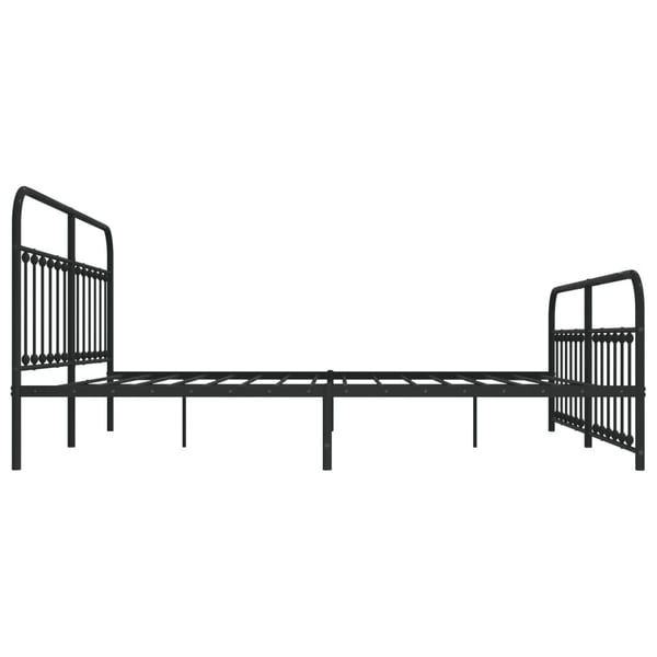 vidaXL Sengeramme i metall med hode- og fotgavl svart 193x203 cm