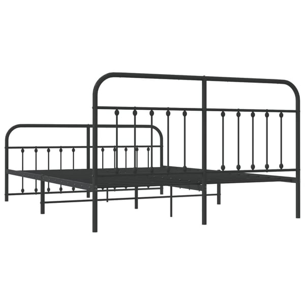 vidaXL Sengeramme i metall med hode- og fotgavl svart 183x213 cm