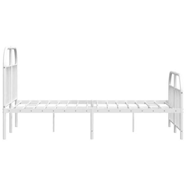vidaXL Sengeramme i metall med hode- og fotgavl hvit 120x200 cm