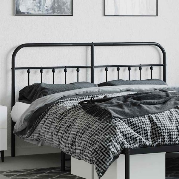 vidaXL Utskiftbar sengegavl i metall svart 160 cm