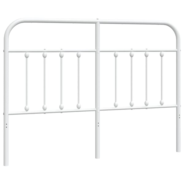 vidaXL Utskiftbar sengegavl i metall hvit 140 cm