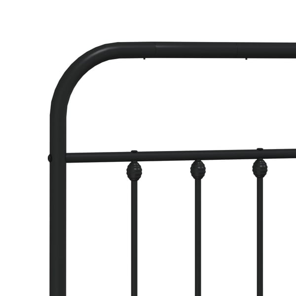 vidaXL Sengeramme i metall med sengegavl svart 150x200 cm