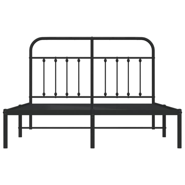vidaXL Sengeramme i metall med sengegavl svart 140x200 cm